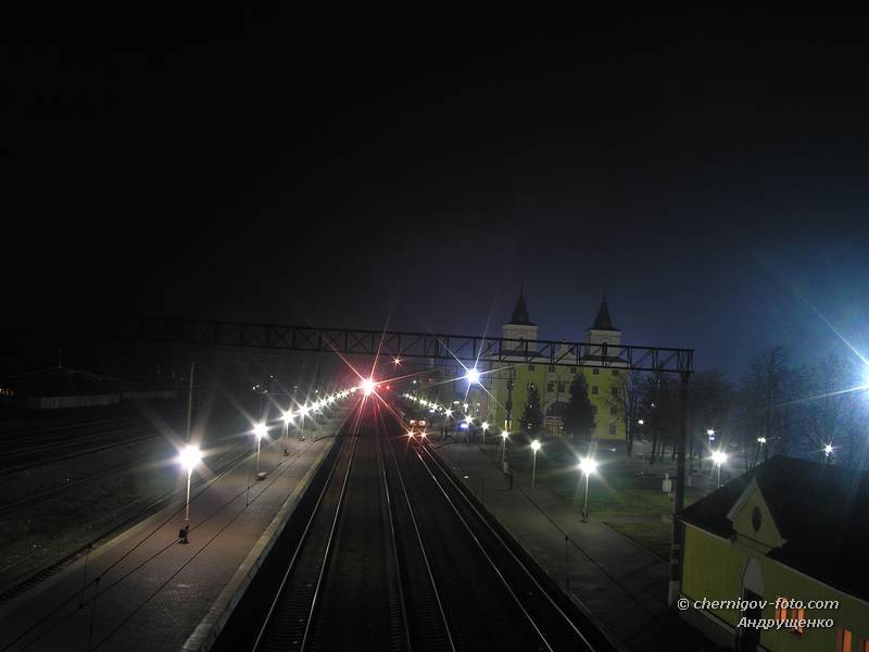 Станция Бахмач ночью