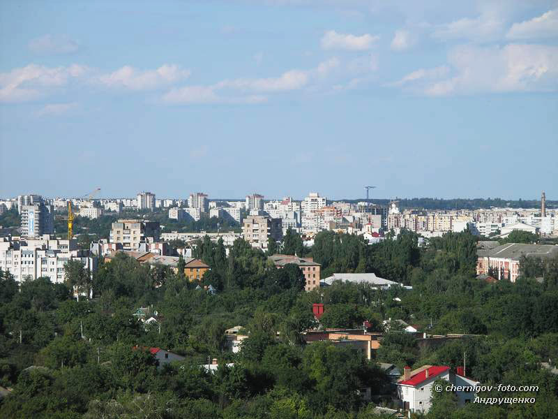 Вид на Чернигов с колокольни Троицко-Ильинского монастыря