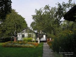 В музее А.П.Довженко - хата и сад